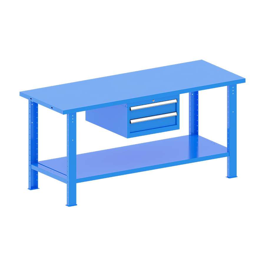 [048280] Banco de trabajo desmontable con encimera de acero - Dim.: 2000x750x940h mm - Azul ral 5012