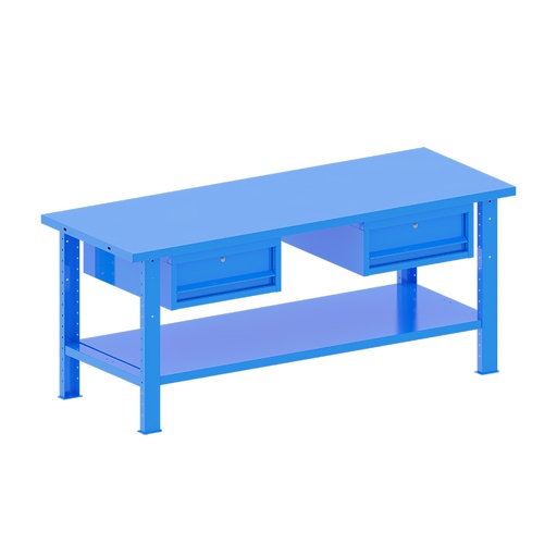 [048283] Banco de trabajo desmontable con encimera de acero - Dim.: 2000x750x840h mm - Azul ral 5012