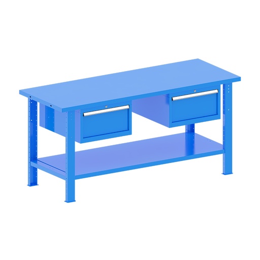 [048288] Banco de trabajo desmontable con encimera de acero - Dim.: 2000x750x940h mm - Azul ral 5012