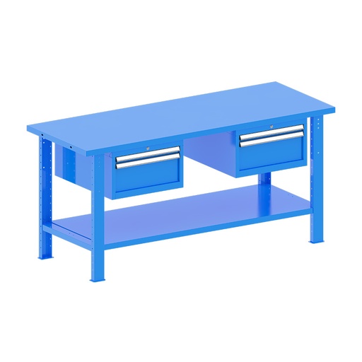 [048290] Banco de trabajo desmontable con encimera de acero - Dim.: 2000x750x940h mm - Azul ral 5012