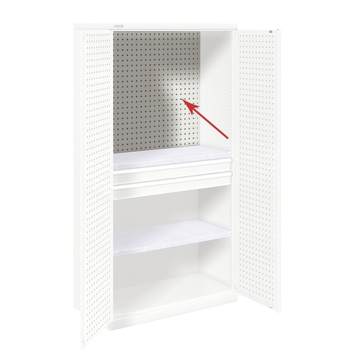 [048292] Panel metálico perforado porta herramientas para interior de armario - Dim.: 997x12x456h mm - Gris ral 7035