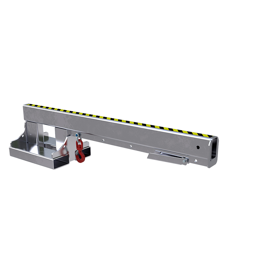 [048723] Brazo con gancho para carga y elevación mediante pinzas de carretilla - Dim.: 2000x490x480h mm - Galvanizado