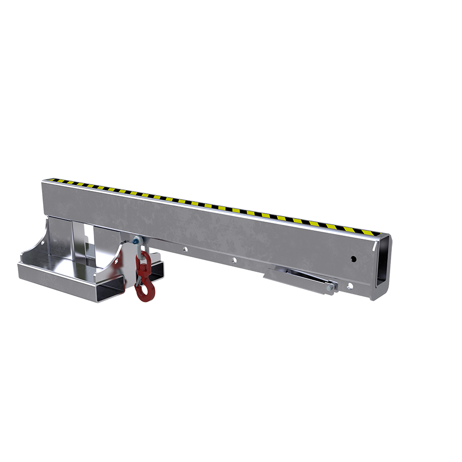 [048725] Brazo con gancho para carga y elevación mediante pinzas de carretilla - Dim.: 2000x500x520h mm - Galvanizado