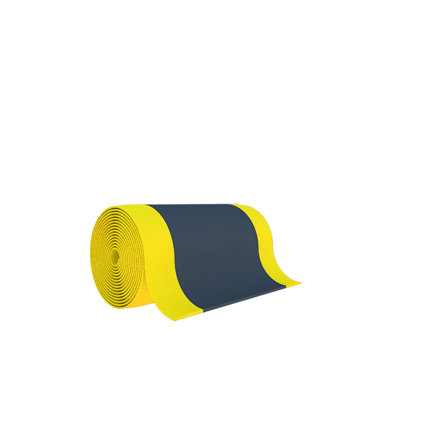 [048744] Rollo de alfombra antifatiga de vinilo - Dim.: 0,61x18,3 m - Negro y amarillo