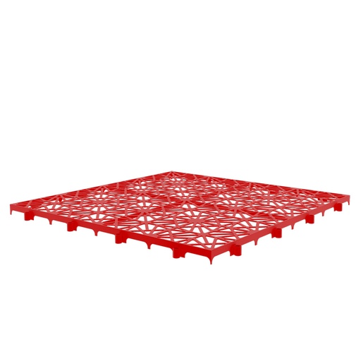 [048789] Pack de 11 unidades de losetas plásticas para uso universal - Dim.: 300x300x13,5h mm - Rojo
