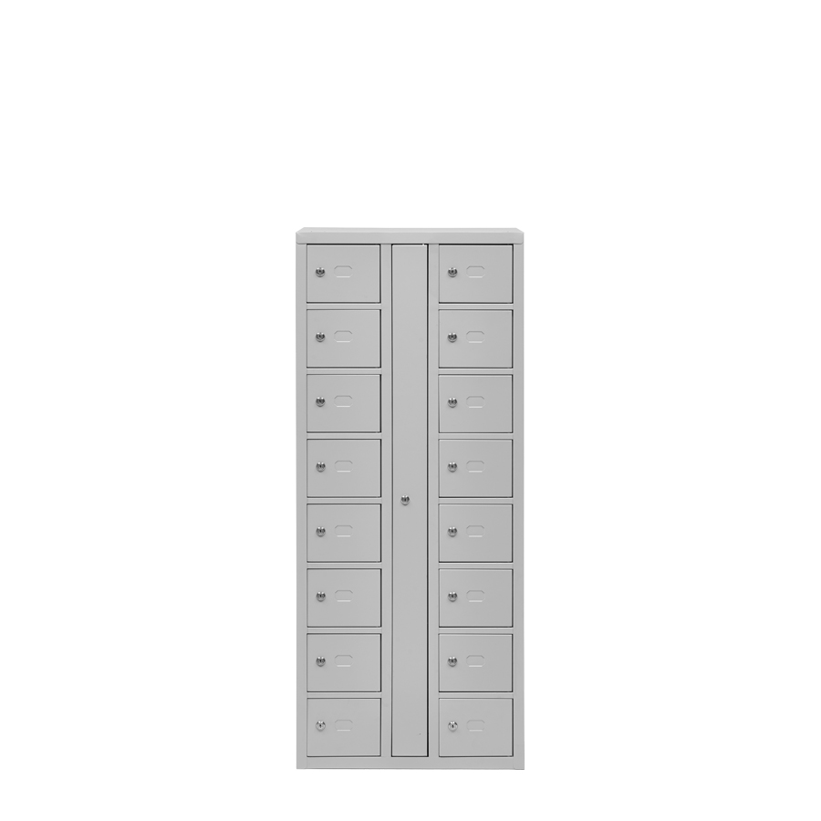 [048925] Armario para el almacenamiento y carga de teléfonos móviles - Dim.: 520x250x1320h mm - Gris ral 7035