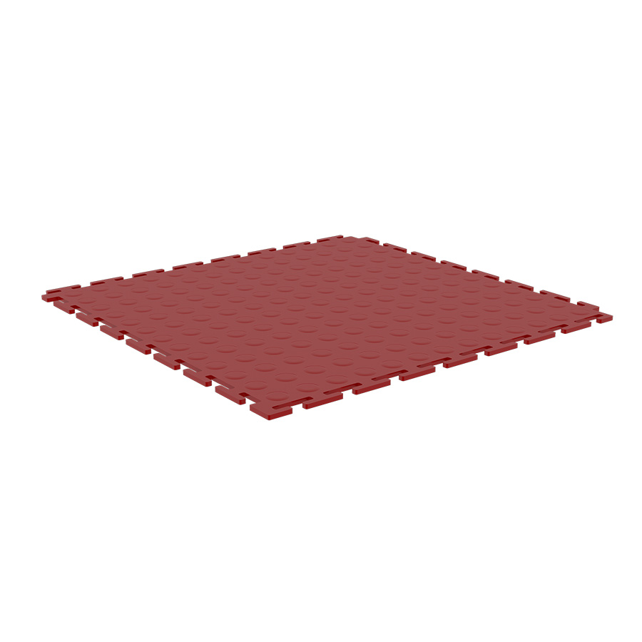[048967] Pack de 10 losetas de PVC encajables con superficie punteada - Dim.: 501x501x5h mm - Rojo