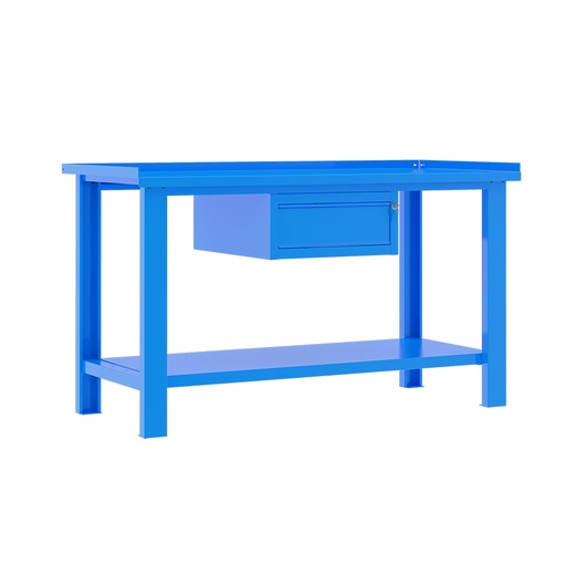 [049319] Banco de trabajo desmontable con encimera de acero - Dim.: 1500x700x890h mm - Azul ral 5015