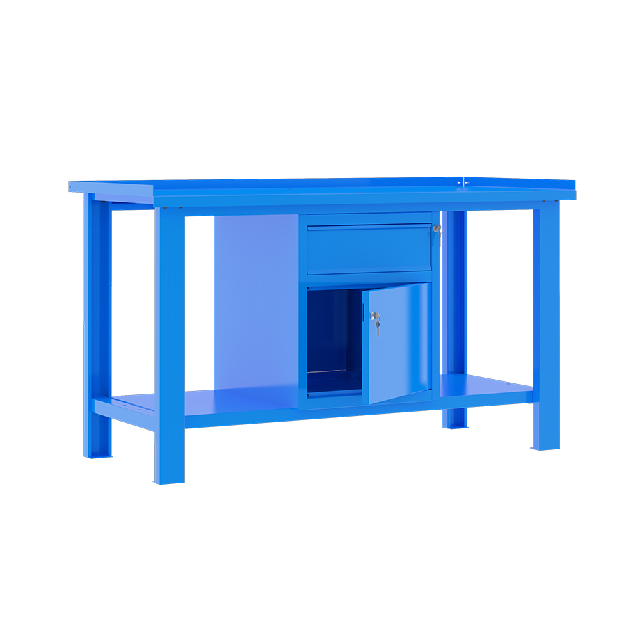 [049323] Banco de trabajo desmontable con encimera de acero - Dim.: 1500x700x890h mm - Azul ral 5015