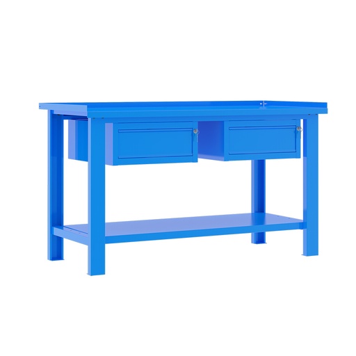 [049325] Banco de trabajo desmontable con encimera de acero - Dim.: 1500x700x890h mm - Azul ral 5015