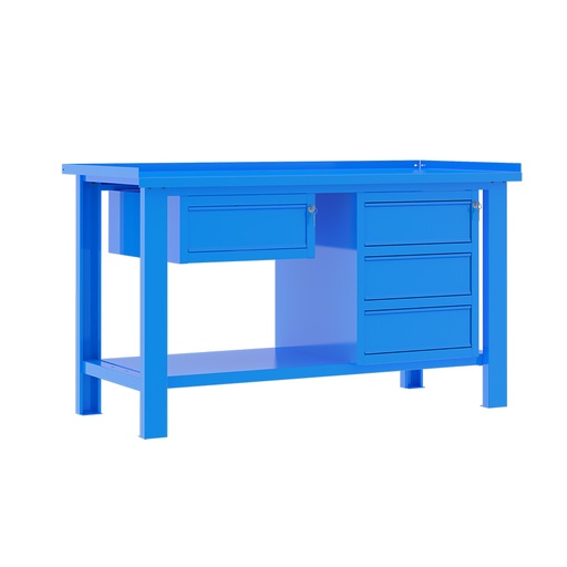 [049327] Banco de trabajo desmontable con encimera de acero - Dim.: 1500x700x890h mm - Azul ral 5015