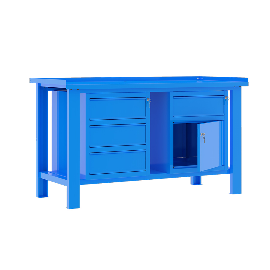 [049333] Banco de trabajo desmontable con encimera de acero - Dim.: 1500x700x890h mm - Azul ral 5015