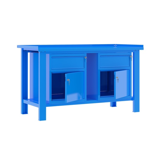 [049335] Banco de trabajo desmontable con encimera de acero - Dim.: 1500x700x890h mm - Azul ral 5015