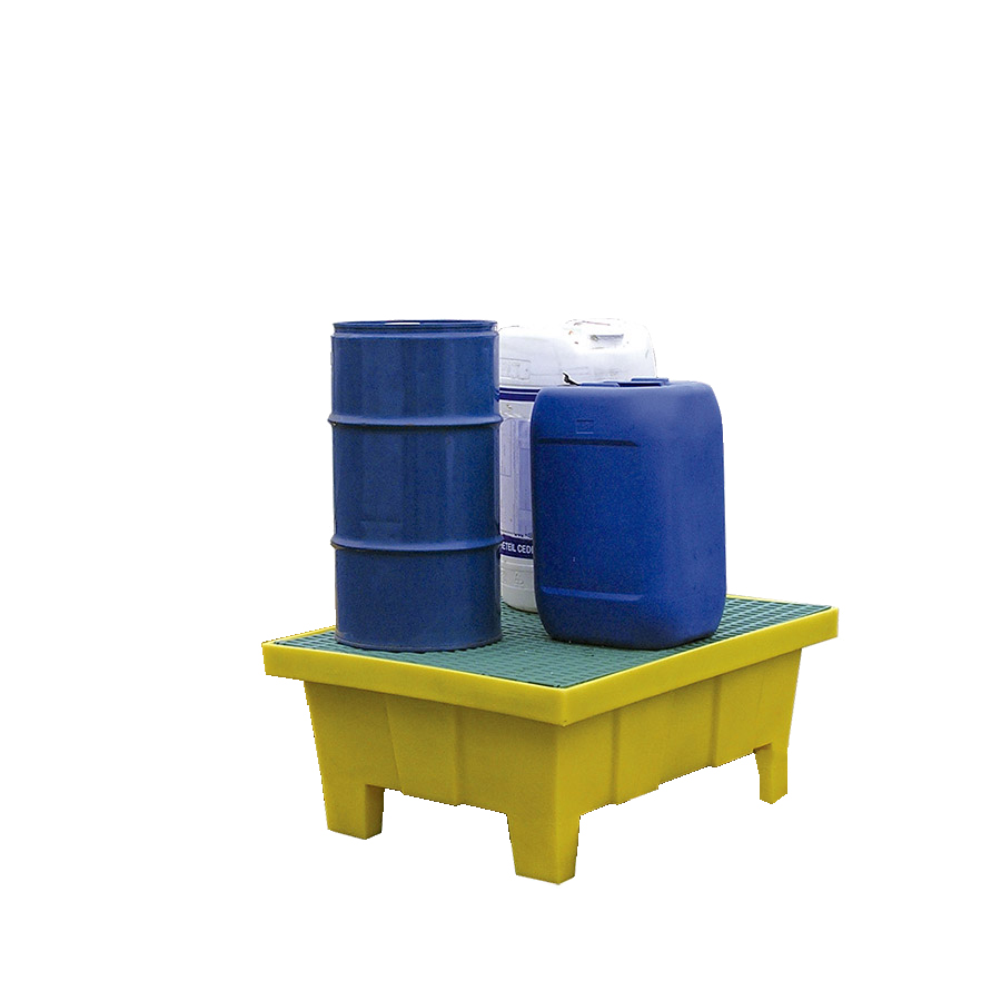 [049337] Cubeta colectora plástica de 70 lts. de capacidad para botellas y garrafas con rejilla - Dim.: 810x640x340h mm - Amarillo
