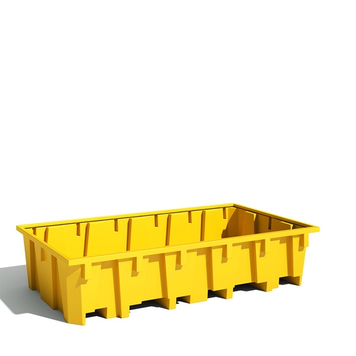 [049456] Cubeto de retención de polietileno para estantería de paletización - Cap.: 1330 lts - Dim.: 2680x1300x575h mm - Amarillo