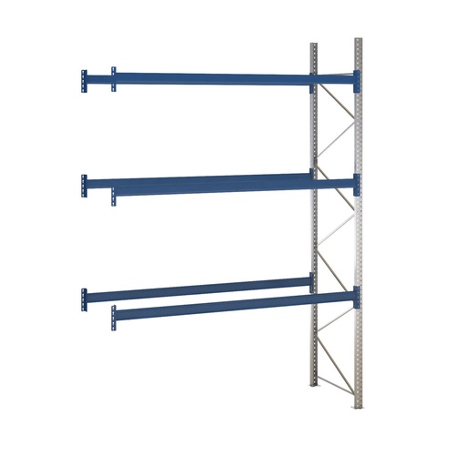 [049473] Estantería de paletización adicional con 3 niveles de carga de 2500 kg cada uno - Dim.: 2300x1100x4000h mm - Galvanizado y azul ral 5010