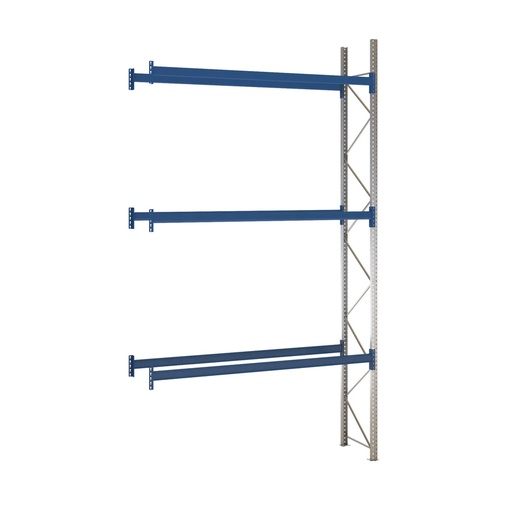 [049475] Estantería de paletización adicional con 3 niveles de carga de 2500 kg cada uno - Dim.: 2300x800x5000h mm - Galvanizado y azul ral 5010