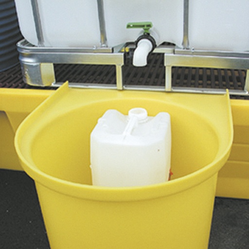 [049497] Soporte para trasvase de recipientes de hasta ø500 mm - 630x575x475h - Amarillo