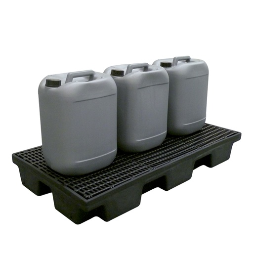 [049505] Cubeta colectora plástica de 80 lts. de capacidad para botellas y garrafas con rejilla - Dim.: 1120x660x150h mm - Negro