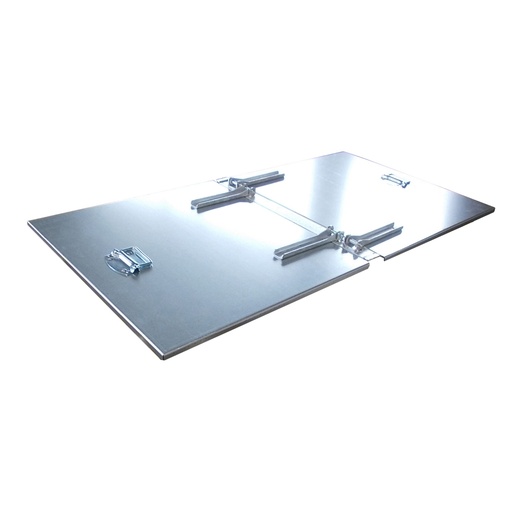 [049659] Tapa de dos hojas abatibles para contenedor metálico de 800 lts. - acero galvanizado