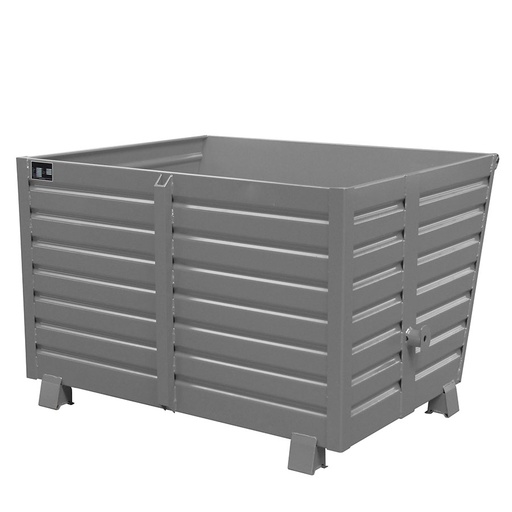 [049681] Contenedor metálico apilable y basculante mediante implante - Cap. 1,5 m³ - Dim.: 1200x1500x1000 mm - Gris ral 7005