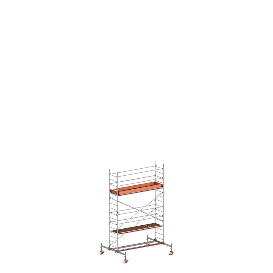 [049828] Andamio móvil con traviesas de apoyo y 1 plataforma de trabajo - Dim.: 3048x2100x4820h mm - Aluminio