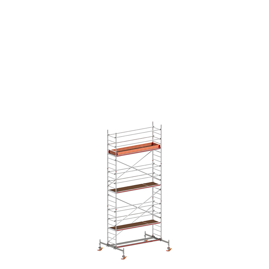 [049830] Andamio móvil con traviesas de apoyo y 1 plataforma de trabajo - Dim.: 3048x2100x6820h mm - Aluminio
