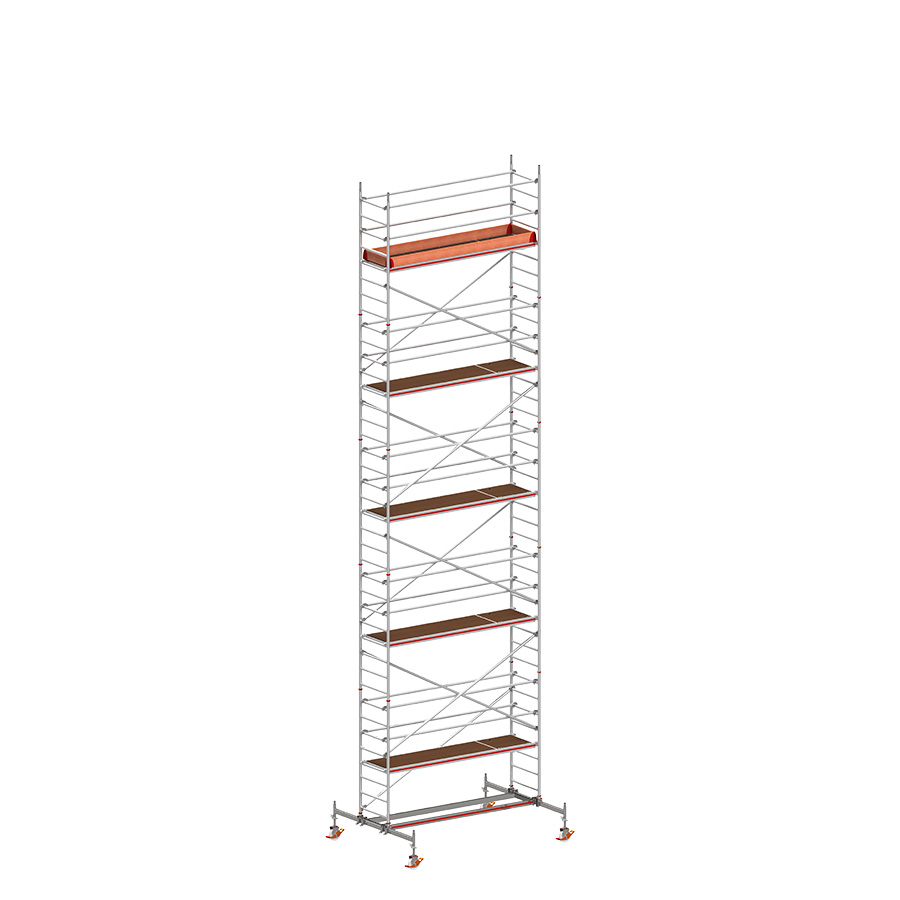 [049834] Andamio móvil con traviesas de apoyo y 1 plataforma de trabajo - Dim.: 3048x2100x10820h mm - Aluminio