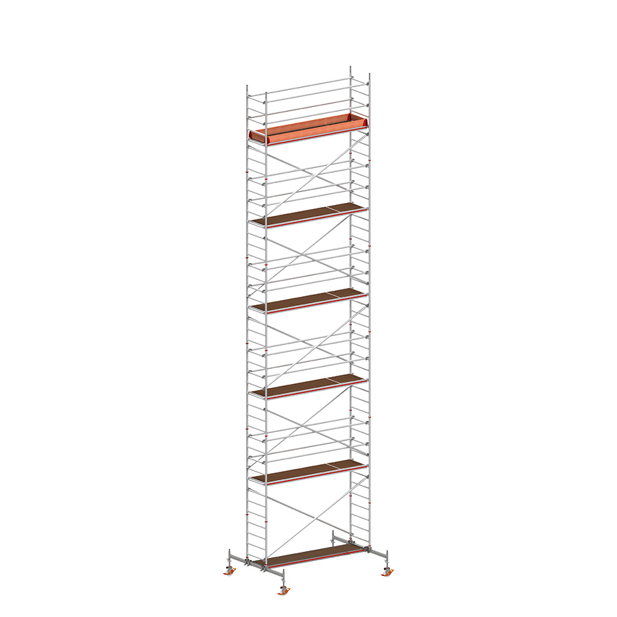[049835] Andamio móvil con traviesas de apoyo y 1 plataforma de trabajo - Dim.: 3048x2100x11820h mm - Aluminio