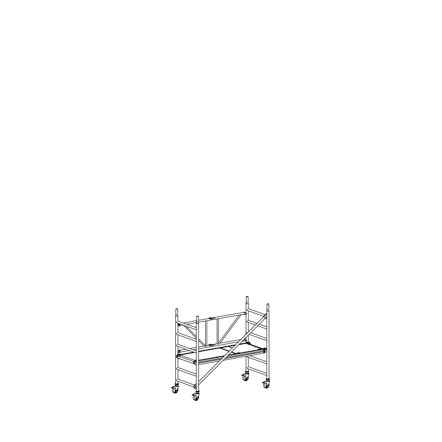 [049877] Andamio de aluminio plegable sin estabilizadores y con 1 plataforma - Dim.: 1985x735x1800h mm - Aluminio