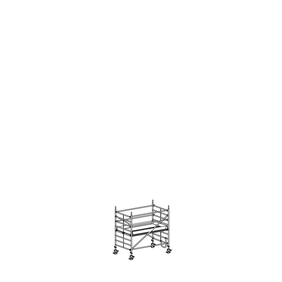 [049922] Andamio móvil modular con 1 plataforma - Dim.: 2548x1385x2640h mm - Aluminio
