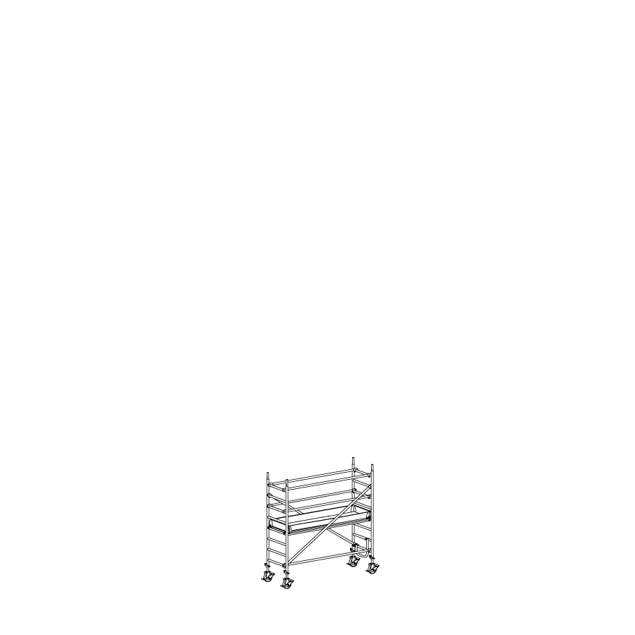 [049933] Andamio móvil modular con 1 plataforma - Dim.: 3048x748x2640h mm - Aluminio