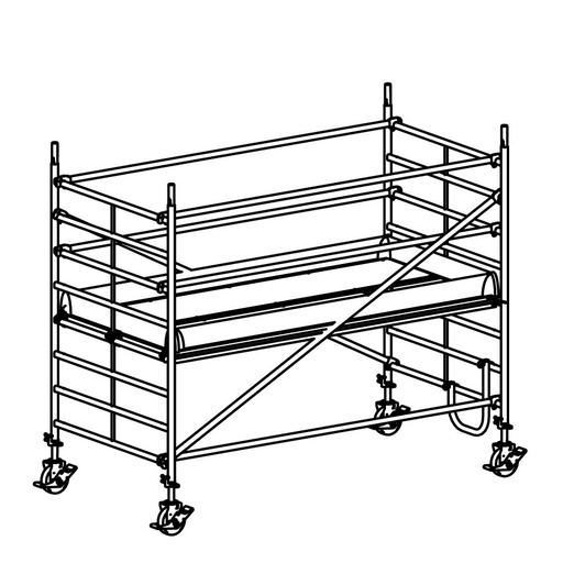 [049944] Andamio móvil modular con 1 plataforma - Dim.: 3048x1398x2640h mm - Aluminio