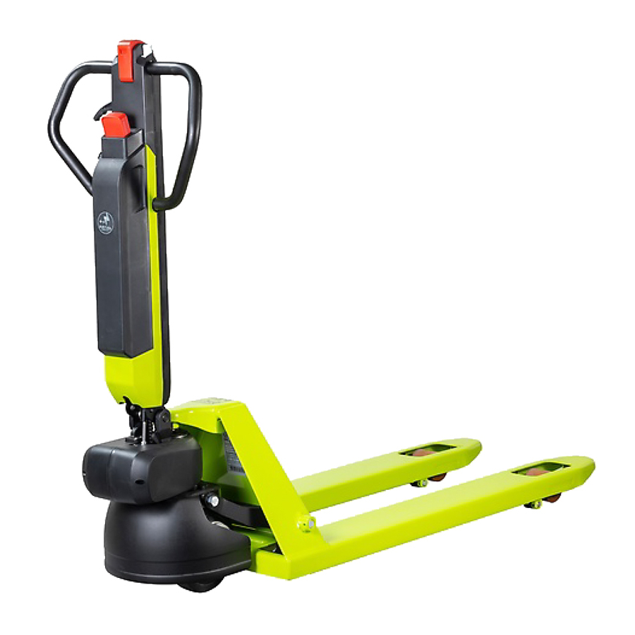 [050365] Transpaleta eléctrica de 1200 kg de carga con una batería de litio plus y cargador - Dim. palas: 1150x525 mm - Verde Pantone 382C