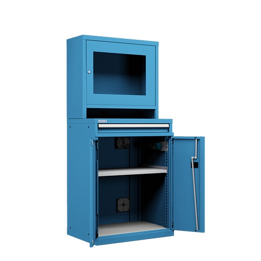 [050653] Armario para protección de ordenadores para pantalla plana - Dim.: 717x595x1625h mm - Azul ral 5012