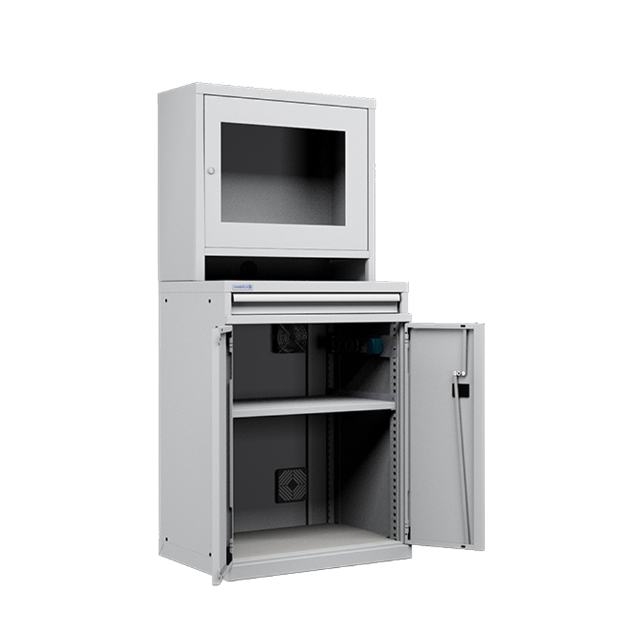 [050654] Armario para protección de ordenadores para pantalla plana - Dim.: 717x595x1625h mm - Gris ral 7035