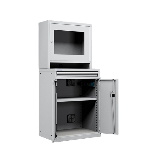[050654] Armario para protección de ordenadores para pantalla plana - Dim.: 717x595x1625h mm - Gris ral 7035