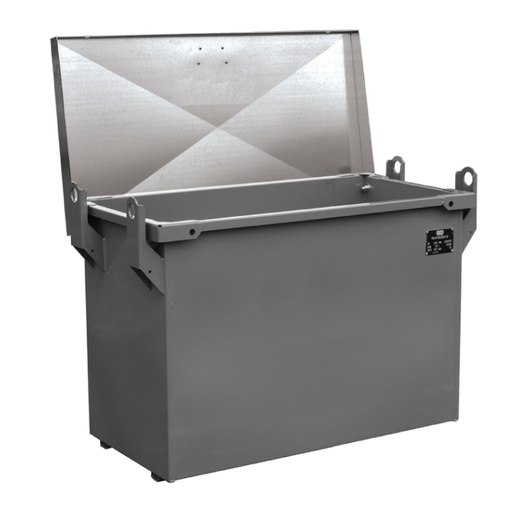 [050687] Baúl metálico con tapa superior abatible para exterior de 350 lts. - Dim.: 1000x500x750h mm - Gris ral 7000 y galvanizado