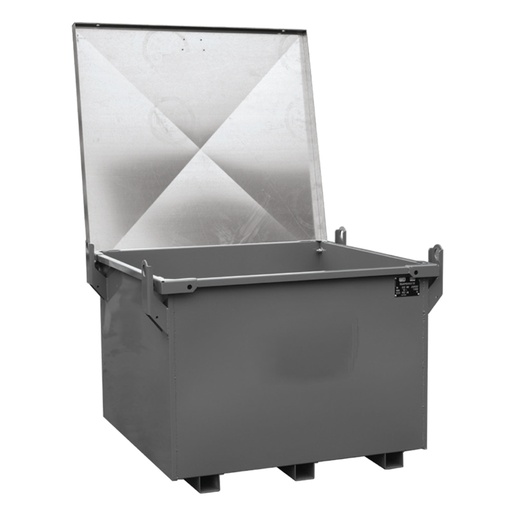[050689] Baúl metálico con tapa superior abatible para exterior de 700 lts. - Dim.: 1000x1000x790h mm - Gris ral 7000 y galvanizado