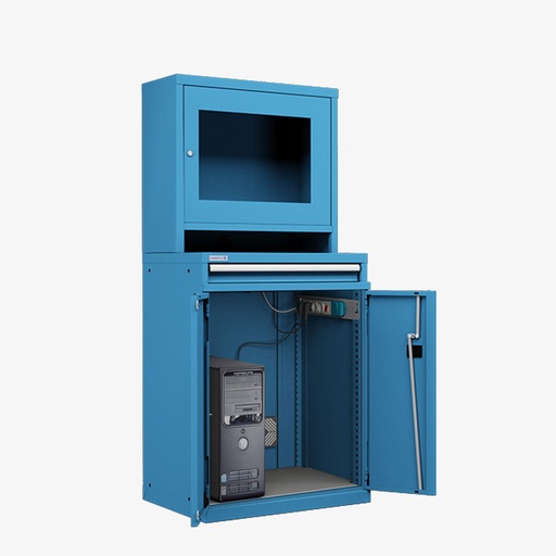 [050698] Armario para protección de ordenadores para pantalla plana - Dim.: 717x595x1625h mm - Azul ral 5012