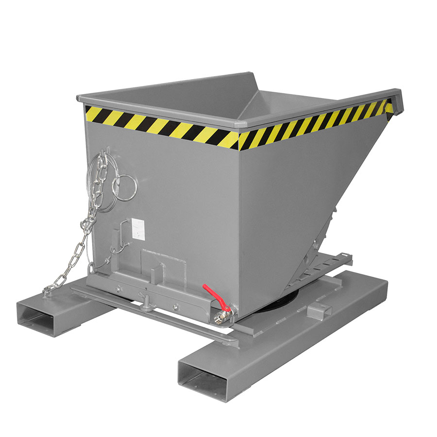 [050780] Contenedor para virutas autobasculante por 3 lados - Capacidad 0,60 m³ - Dim.: 1460x1070x890h mm - Gris ral 7005

