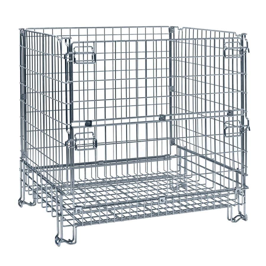 [011780] Contenedor plegable de varilla cincada - Dim.: 1140x830x980h mm - Acero cincado
