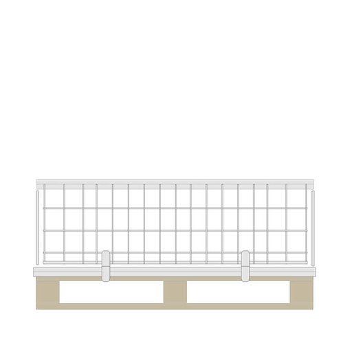 [011792] Contenedor de varilla cincada plegable sobre palet - Dim.: 1220x820x420h mm - Acero cincado