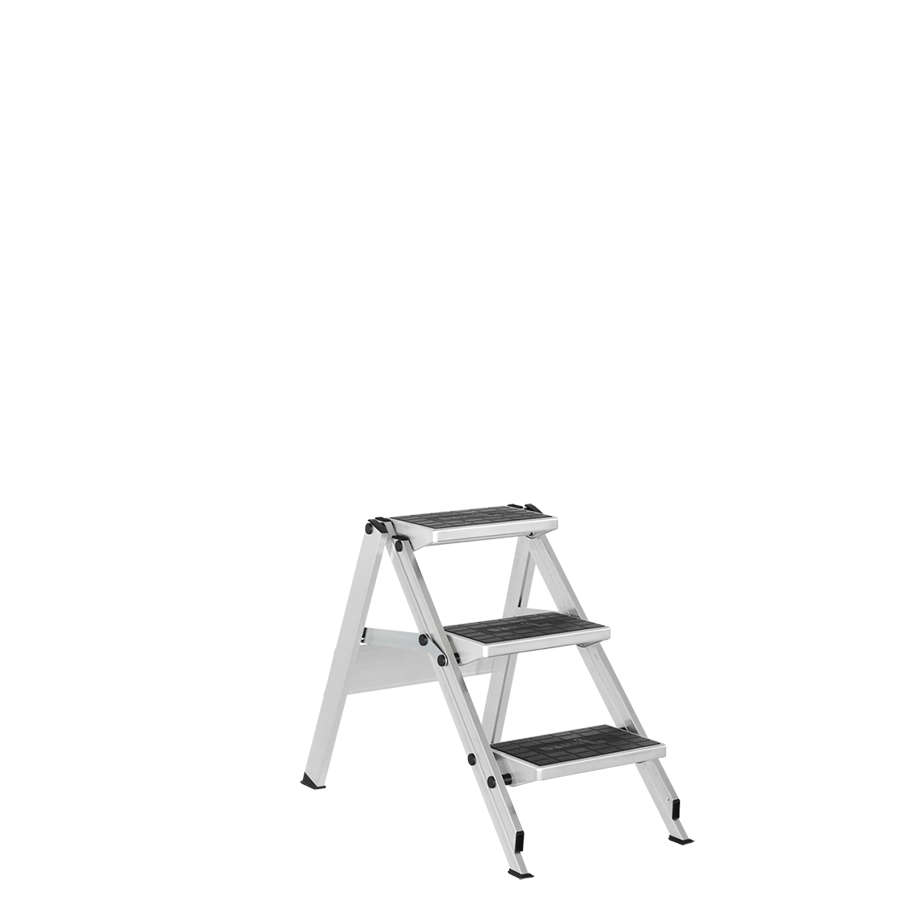 [011824] Pedestal plegable con 3 peldaños antideslizantes - Dim.: 900x560x700h mm - Aluminio