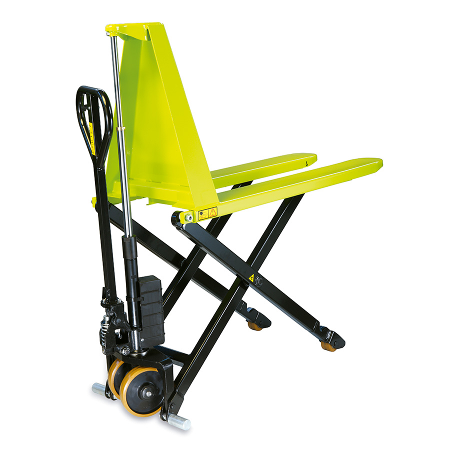 [014364] Transpaleta de pantógrafo con movimiento y elevación manual - Dim.: 1545x540x1285h mm - Verde Pantone 382C