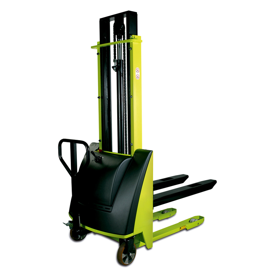 [014370] Apilador de tracción manual y elevación eléctrica (con batería y cargador) - Carga 1200 kg - Elevación 3500 mm - Verde Pantone 382C