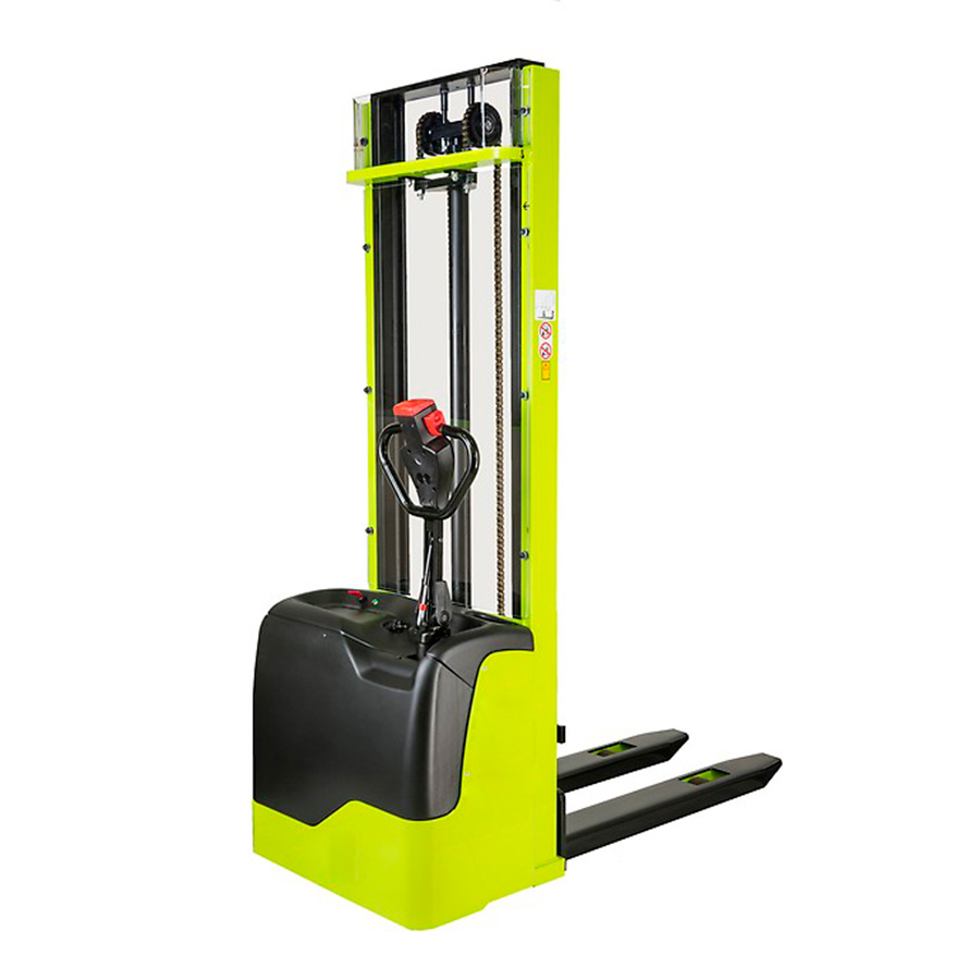 [014373] Apilador de tracción y elevación eléctrica (con batería y cargador) - Carga 1200 kg - Elevación 2900 mm - Verde Pantone 382C