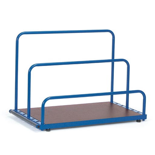 [014861] Base metálica para tableros, tablas y paneles - Dim. plataforma 1200x800 mm - Azul ral 5007 (barras divisorias no incluidas)