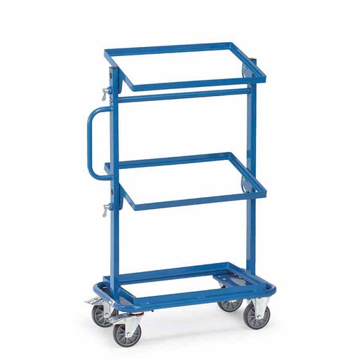 [014938] Carro porta cajas Eurobox con estante tipo soporte (sin cajas) - Dim. plataforma 600 x 400 mm - Azul ral 5007
