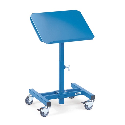 [014946] Transportador y posicionador de material en altura con ruedas - Dim. plataforma 510 x 410 mm - Azul Ral 5007